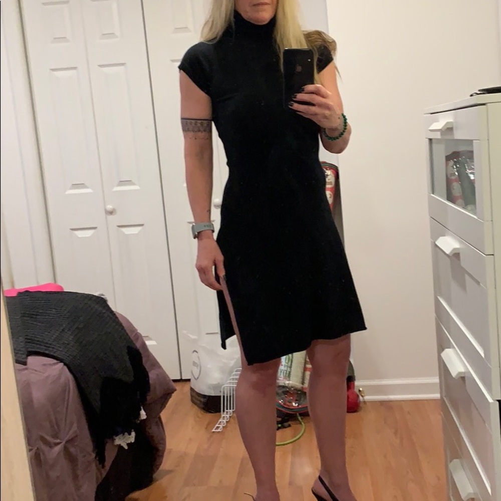 Black turtleneck short sleeved dress